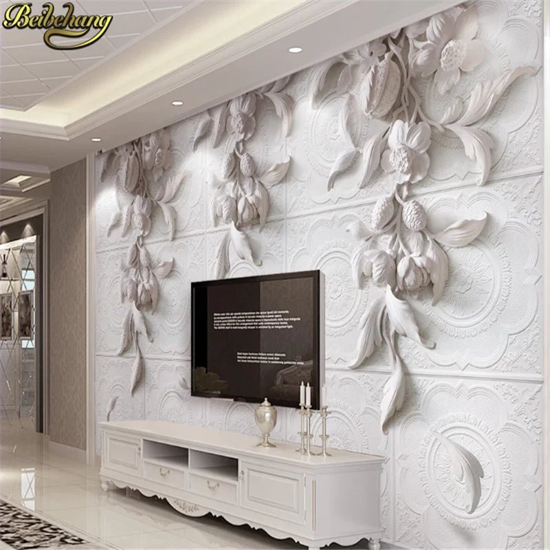 Beibehang обои 3d полы художественная Фреска белые цветы домашний декор современные обои для стен 3 d для гостиной papel parede