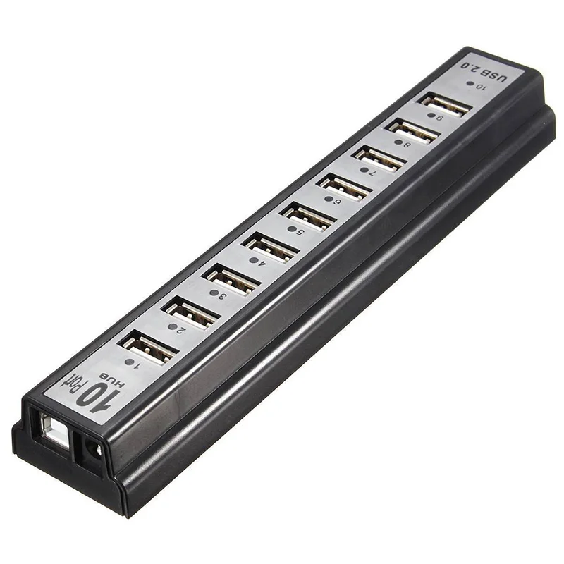 Высокая Скорость 480 Мбит/с делители мощности usb-концентратор с несколькими портами 10-Порты и разъёмы USB 2,0 на соответствие стандарту ЕС/США хаб питания для портативных ПК мобильный жесткий диск флэш-накопитель