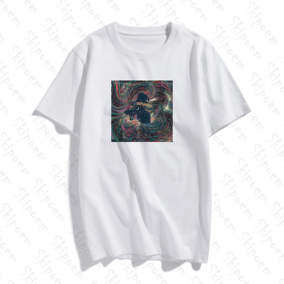 Классическая футболка с абстрактным изображением пары обнимающих под