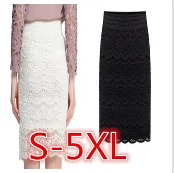 

Plus Size Lace Skirts Womens Faldas Mujer Moda 2020 Slim Pencil Skirt Women Midi Skirt Jupe Femme Spodnica Jupe Crayon