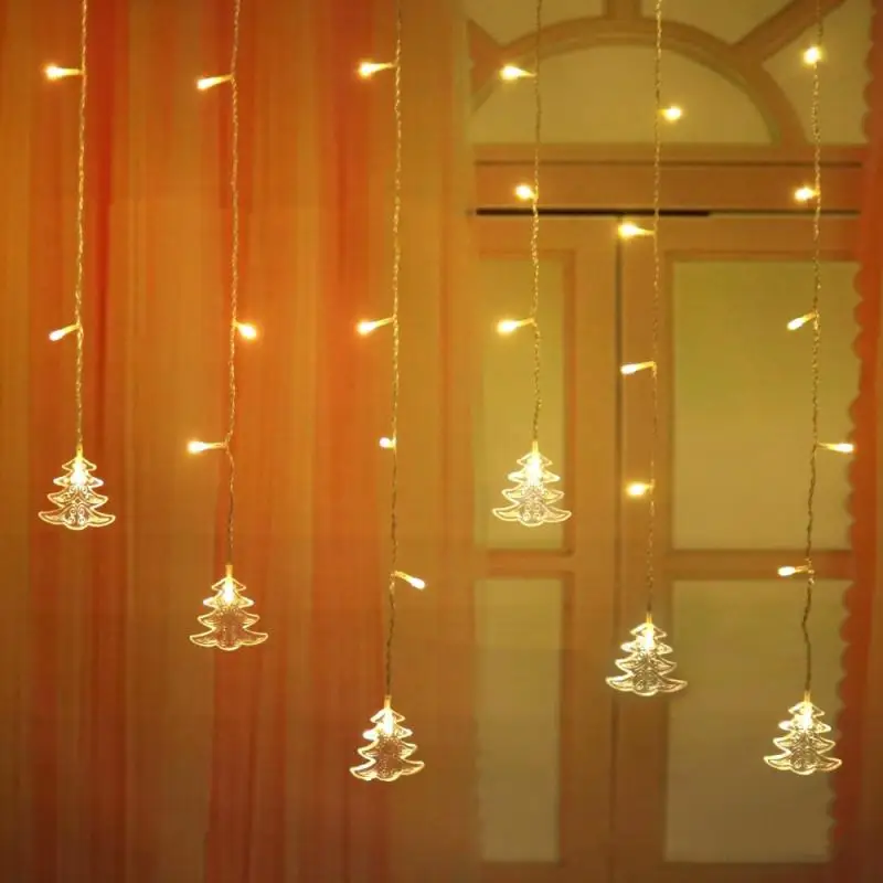 Рождественский Декор, наружный струнный светильник, гирлянда 96LED, яркий цвет, лампа для свадьбы/вечерние/занавески/садовые уличные гирлянды, украшения - Испускаемый цвет: Warm White EU