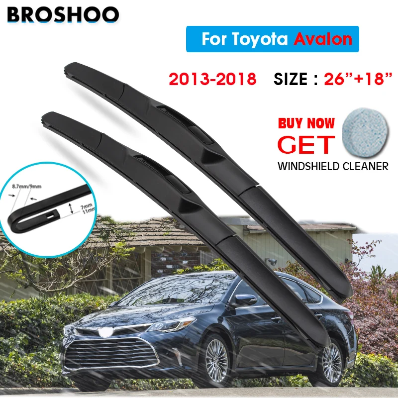 

Car Wiper Blade For Toyota Avalon 26"+18" 2013-2018 Auto Windscreen Windshield Wipers Blades Window Wash Fit U Hook Arms