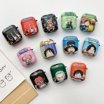 

Anime One piece case for AirPods 1 charge box fashion Luffy Ace Solon Soft shockproof earphone protect cover for airpods 2 coque