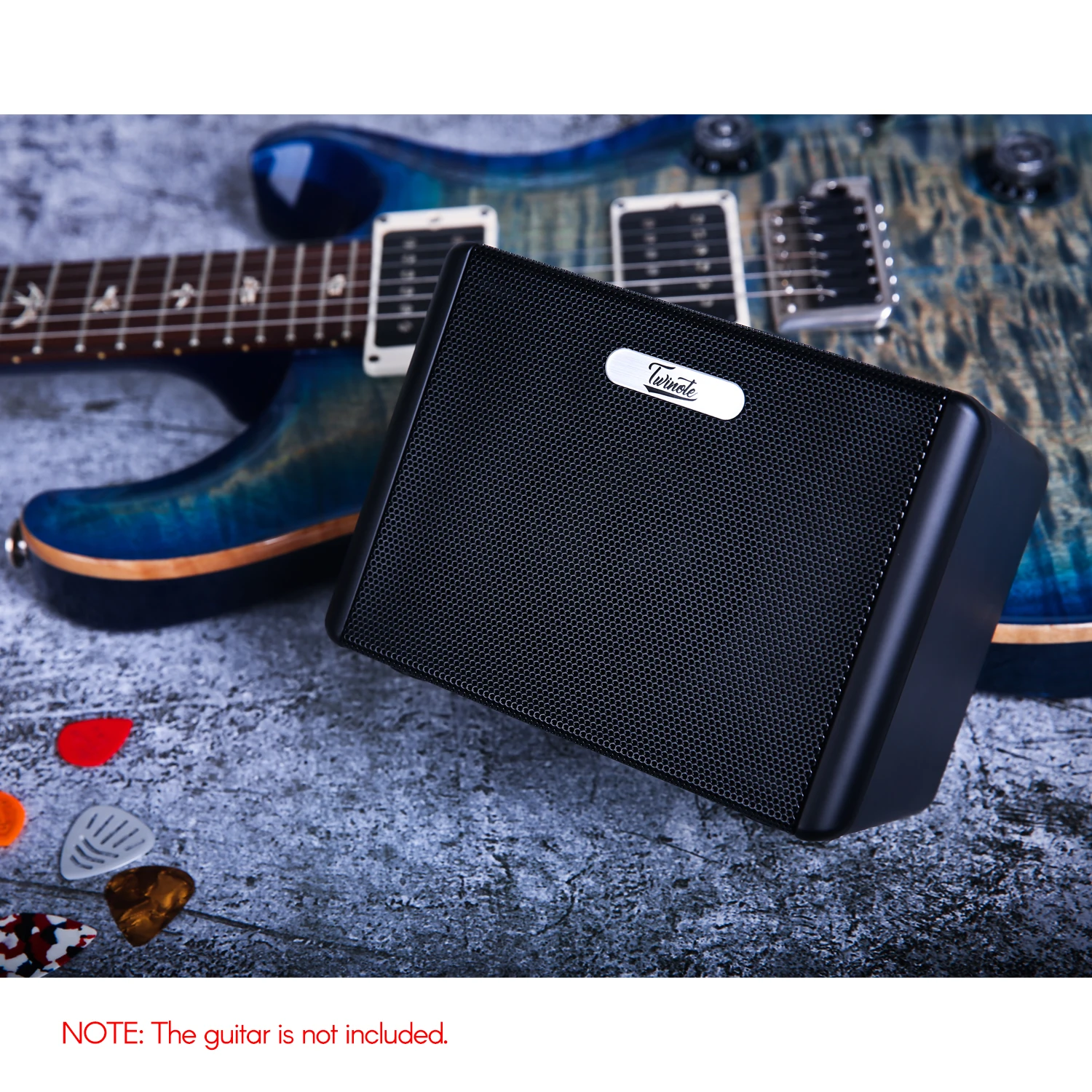 Twinote TGA 3 Mini Desktop Guitar Amplifier 3 2W Amp Built in Distortion Delay Effects with 3 5mm Headphone Output Aux In