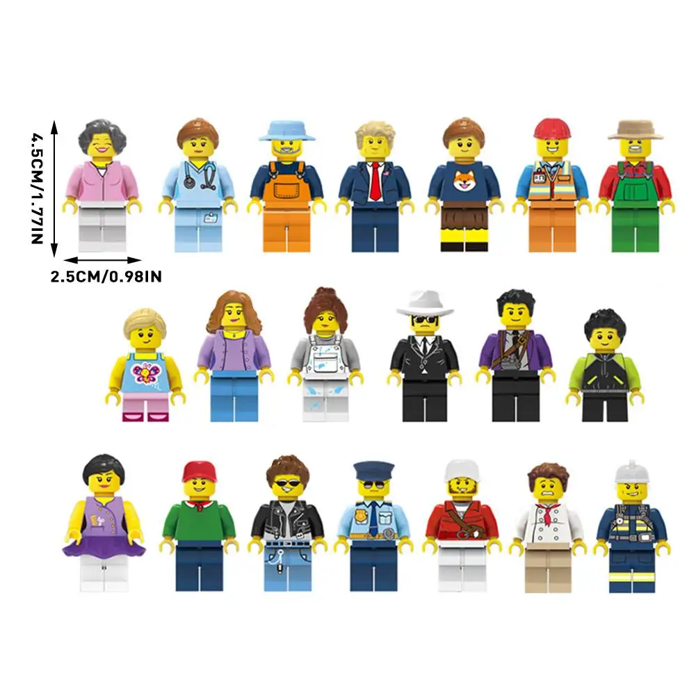 20 шт. строительные блоки кукла расческа мороженое Кукла мультфильм Город