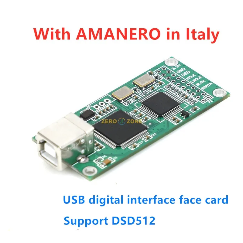 Amanero USB цифровой интерфейс IIS DAC декодер плата поддержка DSD512 32bit 384K I2S DSD выход аудио