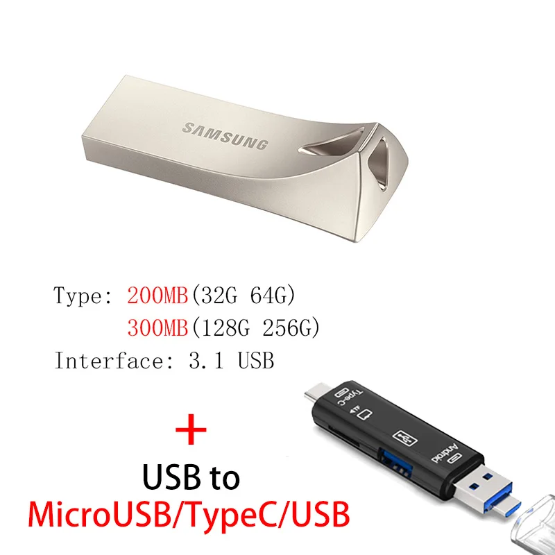 BE3 Y211 SAMSUNG USB Flash Drive 32 64 128 GB Pendrive 128gb 64gb 32gb 256gb 300MB Pen Drive 3.1 USB Stick Disk on Key Memory for Phone - Цвет: BE3 Y211