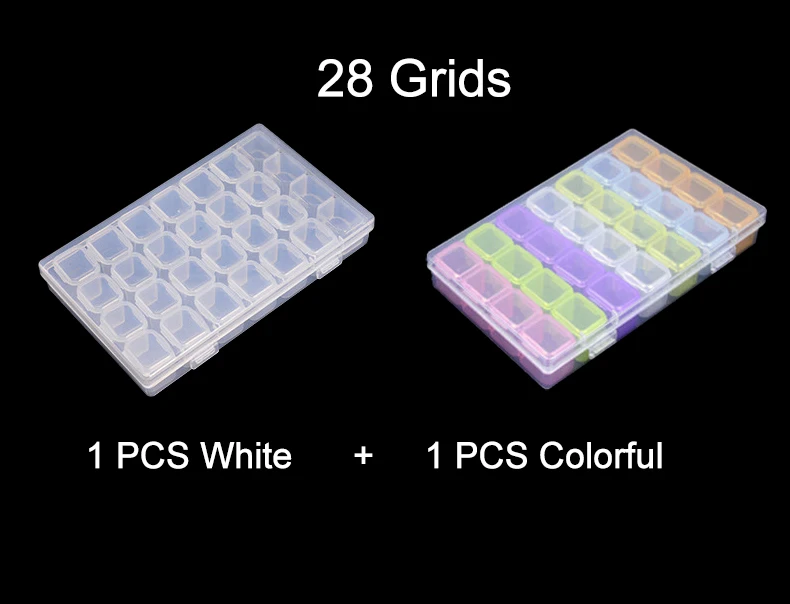 56 решеток разборные аксессуары для алмазной вышивки коробки для алмазной живописи вышитые крестом Чехлы органайзер для хранения для домашнего хранения - Цвет: 28 White  Colorful
