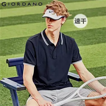 

Giordano Men Polos Fast Dry Pique Short Sleeves Polo Shirts Mesh Lining Ribbed Collar Pique Breathable Polo Homme 01010387