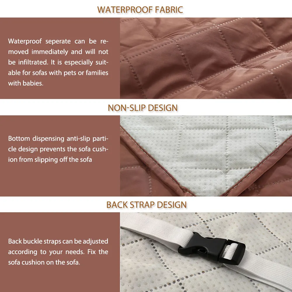 Waterproof Sofa Slipcover Non-slip Soft Sectional Couch Covers Pet Furniture Protector Slipcovers Right Left Arm Sofa Cover