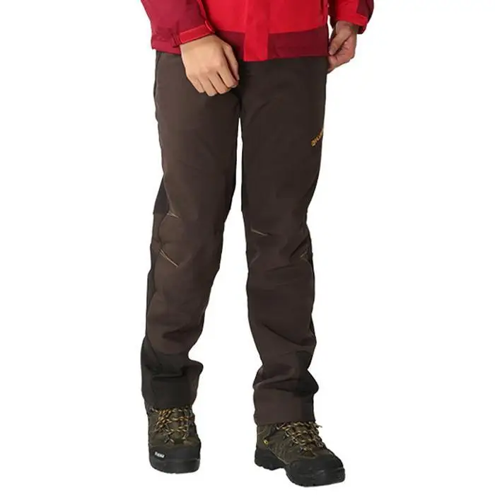 New Mens Warm Waterproof Windproof Outdoor Casual, Sport Zipper Solid Middle Waist Hiking Pocket Thicken Pants