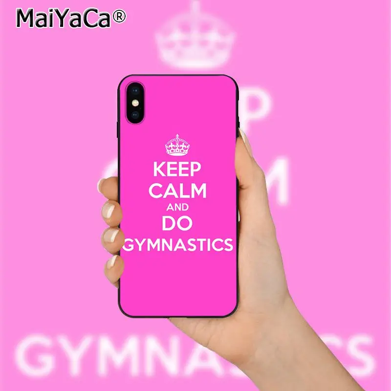 MaiYaCa Чехол-книжка с надписью «I Love Gymnastics», мягкий силиконовый чехол для телефона из ТПУ для iPhone 8, 7, 6, 6S Plus, 5, 5S, SE, XR, X, XS MAX, чехол