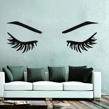 

Eye Eyelash Sticker Make Up Spa Decal Beauty Posters Vinyl Wall Decals Decor Mural Nail Beauty Salon Wall Decal