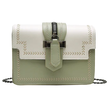 

High sense bag 2020 new messenger bag chain contrast color fashion small square bag Shoulder bagHandbags for Women's