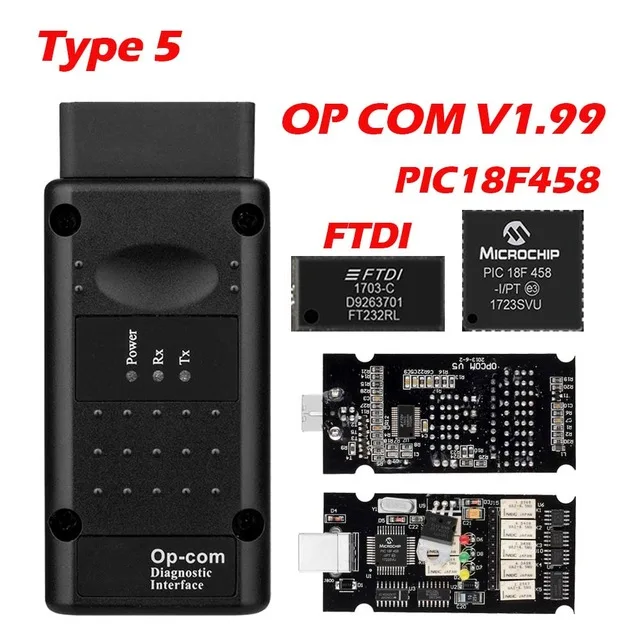 OP COM V1.78/V1.99 с реальным PIC18F458 FTDI FT232RL чип OBD2 диагностический инструмент OP-COM для Opel, opcom может быть обновление вспышки - Цвет: Firmware V1.99