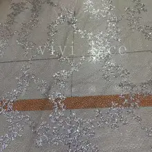 Hh024#5 ярдов/партия, серебряная блестящая смесь кристаллов, сетка с блестками в горошек, роскошная клееная сетка, фатин, кружева для распиловки свадебного платья/вечерние