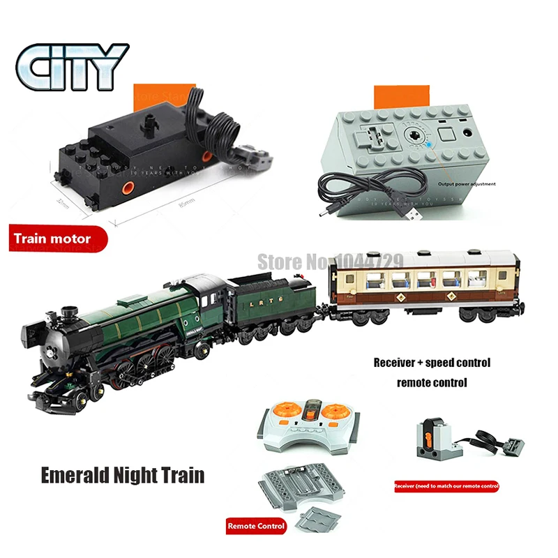 

In Stock 985pcs Technic Series Emerald Night Train Model Building Kit Block Bricks Compatible lepining Technic Toys