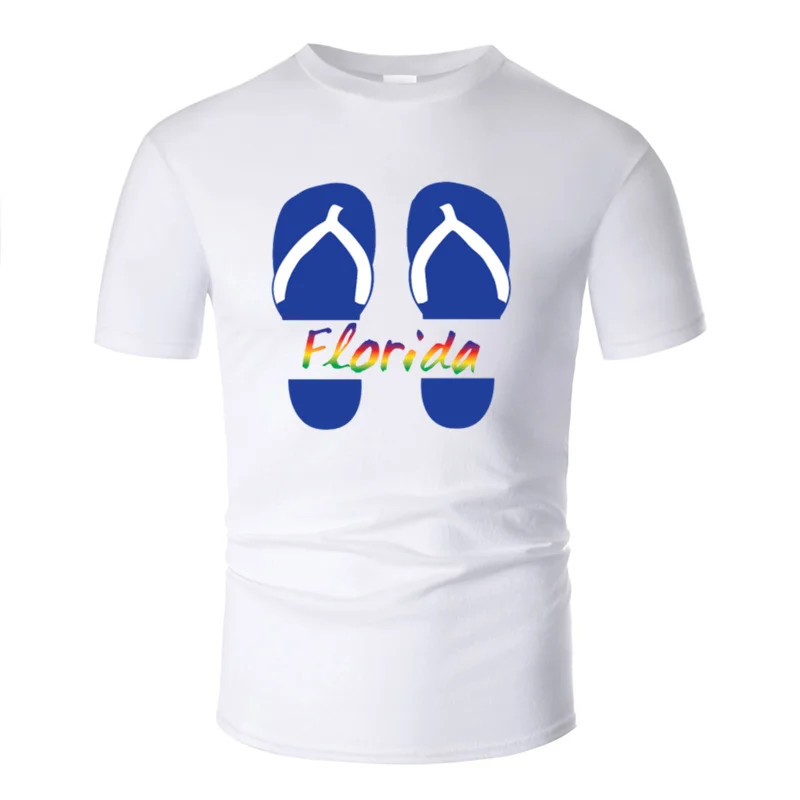 Men-White Мужская футболка из дышащей Флориды,, одноцветная, размер S-5xl, новинка, Мужская футболка, короткий рукав, лозунг, хип-хоп топы - Цвет: Men-White