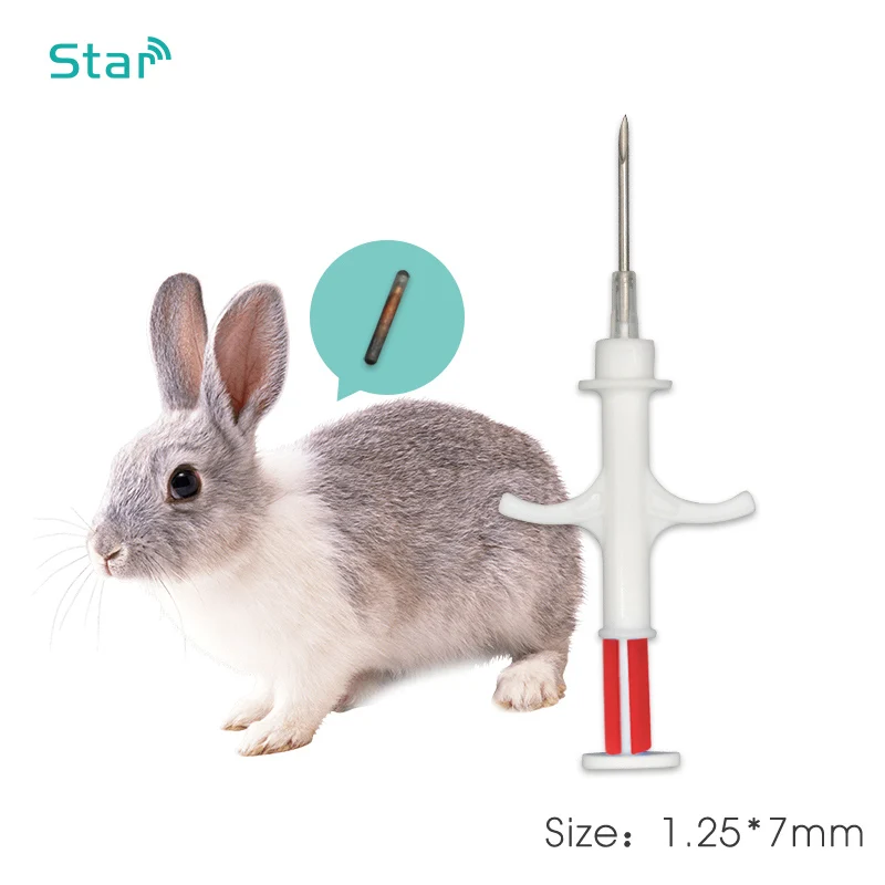 1pc 1.25x7 Чип leitor animais lector чип perros 1,4 8 мм микрочип identificacion животное кошка рыба микрочип pet+ считыватель микрочип pet - Цвет: 1pc 1.25x7