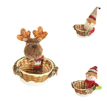 

Merry Christmas Candy Storage Basket Decoration Santa Claus Storage Basket for Christmas Candy Container