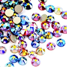 

Nail Art Rhinestones 3.8-4.0mm 1440pcs/bag Gold Bottom Flat Bottom Rhinestones Set Crystal Glass Diy Nail Stickers 40styles