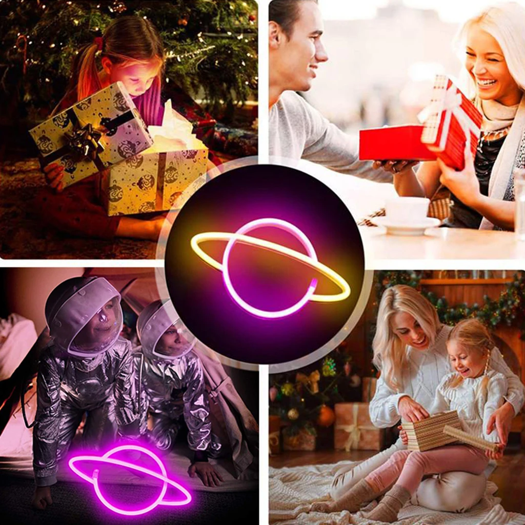 Aesthetic Neon Planet Sign Light Decorative Wall Hanging Night Light for Bedroom Aesthetic Neon Planet Sign Light Decorative Wall Hanging Night Light for Bedroom