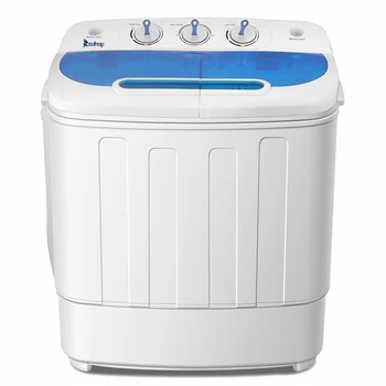 

Washing Machine Twin Tube Washing Machines 13Lbs 240W Semi-Automatic Washing Machine With Water Inlet And Drain Pipe US Standard