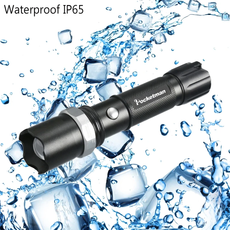 

Aluminum Waterproof Zoomable Led Flashlight Torch Tactical light AAA 18650 Rechargeable Battery Portable Ultra Bright XM-L T6
