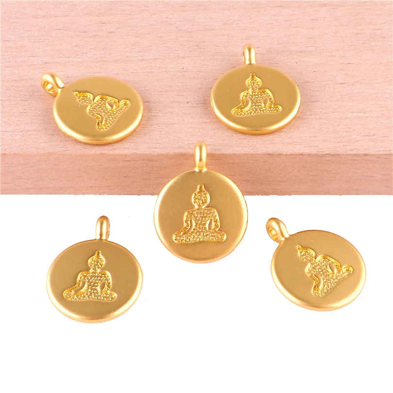 23385 Buddha 10х цинковый сплав амулеты монета золотого цвета Животные растения амулеты кулон для DIY модное ожерелье ювелирные изделия Аксессуары для изготовления браслетов - Окраска металла: 23385 Buddha