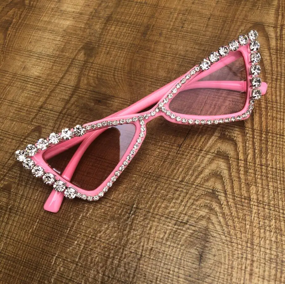 ZAOLIHU Baby Cat Eye Sunglasses Kids Diamond Crystal Sun Glasses UV400 Summer Shades Black Red Small Eyewear Luxury Gafas de