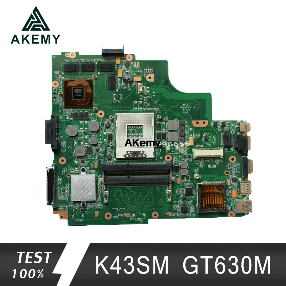 K43SM материнская плата REV4.1 GT630M 1 ГБ для For Asus A43S X43S K43S K43SV K43SJ N13P GL2 A1 HM65 DDR3 ноутбука
