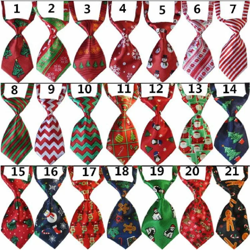 Mix colors 100 шт./лот, рождественские собачьи Галстуки, снеговик, кошка, собака, праздничные галстуки, аксессуары для домашних животных, собак - Цвет: Mix colors