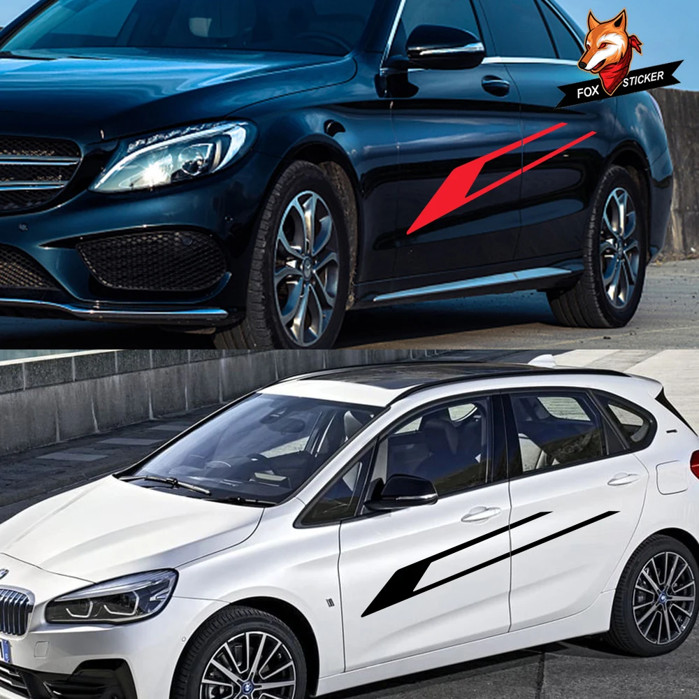 Автомобильные длинные полосы виниловая пленка наклейки автомобиля боковое Тело