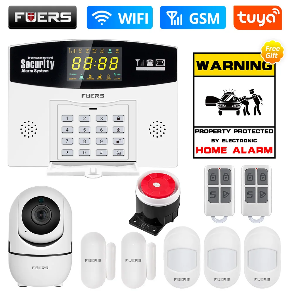 Fuers Tuya умный дом сигнализация Wi-Fi охранная GSM с цветным ЖК-дисплеем датчик