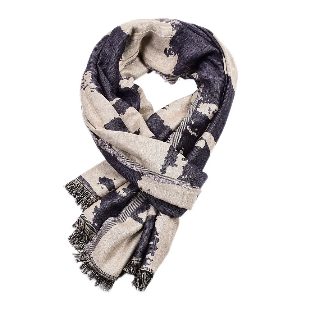 Мужской женский осенне-зимний шерстяной имитация кашемира плотный теплый двусторонний шарф для влюбленных корейский Британский клетчатый шарф - Цвет: C