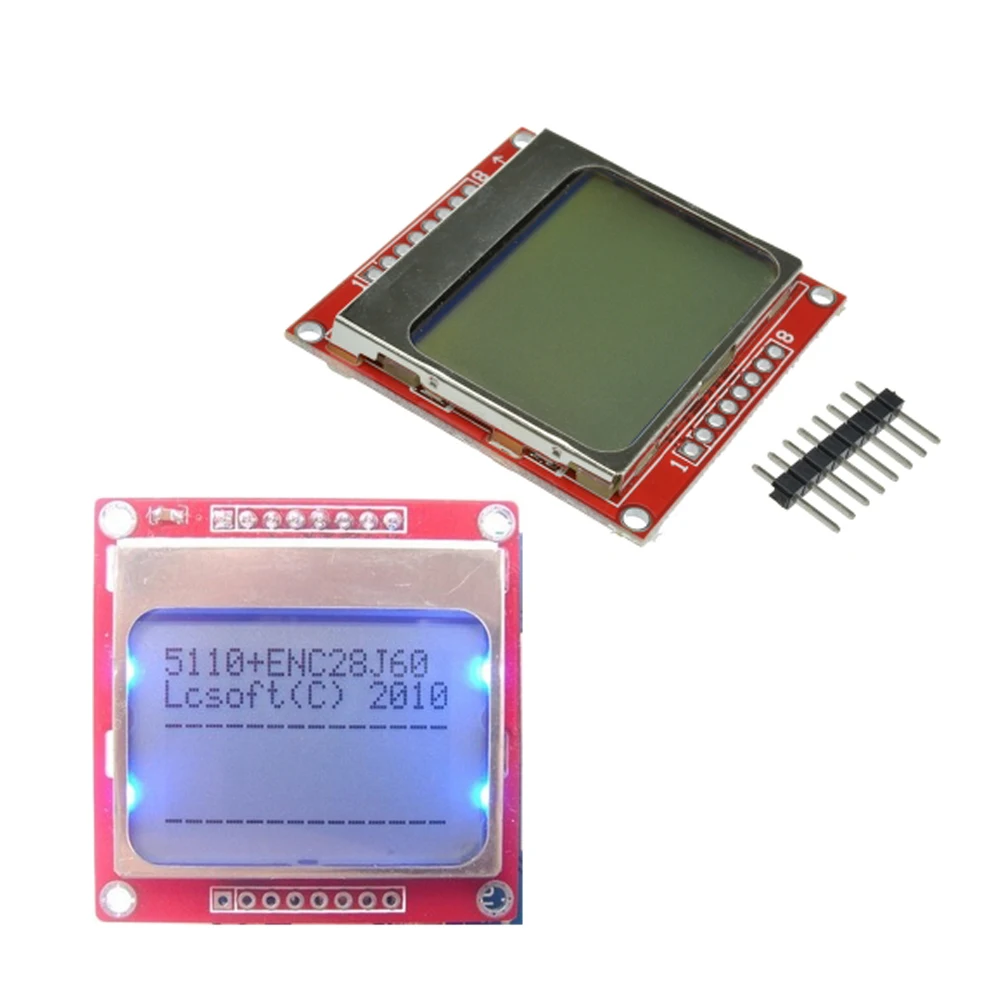 84X48 84*48 5100 Lcd Display Module With White/Blue Blacklight Adapter Pcb  Lcd 5100 3.3V 5V 84X84 Dot Matrix Lcd For Arduino - Aliexpress