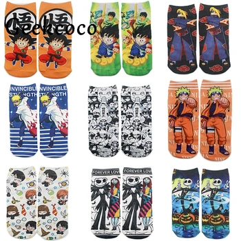 

10pairs/lot J1083 Cartoon Fashion Sports short Socks for Kids Men Women 3D Printed Pattern Hip Hop Cotton Sock Unisex