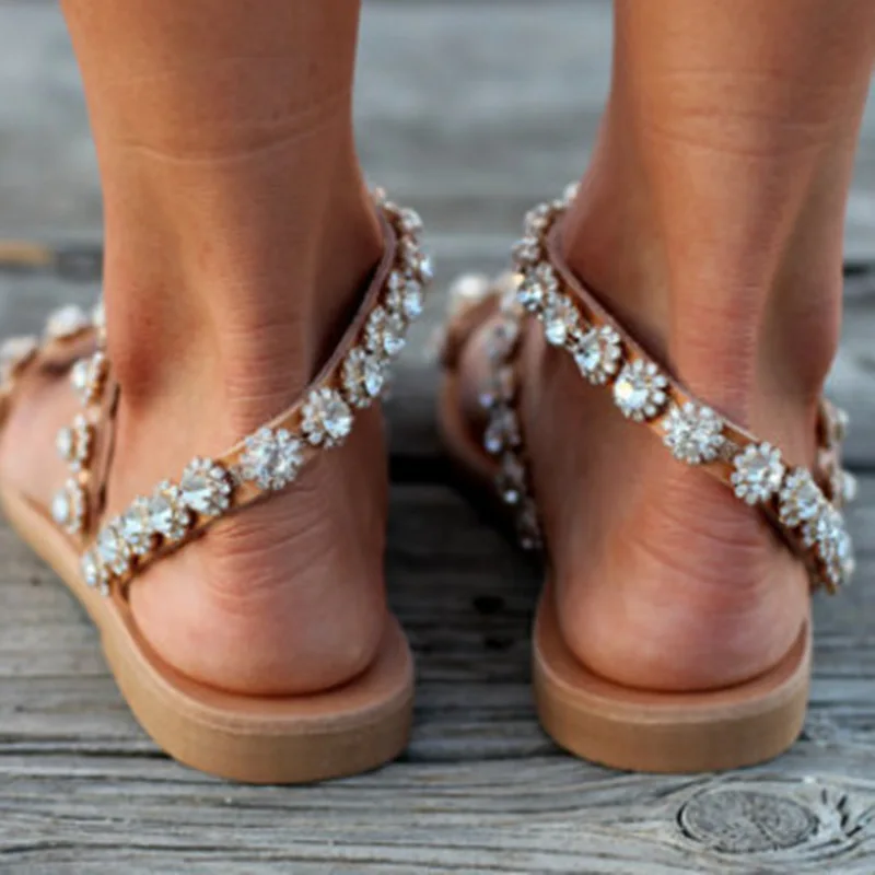 

Man-made Diamond Sandals Women's Summer Bohemian Diamond SA