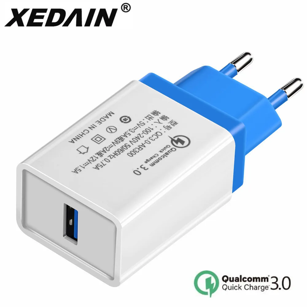 

Universal QC3.0 USB Quick Charger US/EU Plug Fast USB Charger Cable Wall Mobile Phone Chargers For Android Samsung Huawei Xiaomi