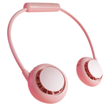 

Portable Personal Fan Lazy Neck Hanging Dual Mini Cooling Fan Sports Reset USB Rechargeable