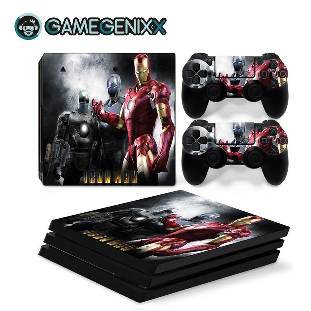 GAMEGENIXX Кожа Наклейка виниловая обложка для PS4 Pro консоли и 2 контроллеров-Железный человек - Цвет: Iron Man