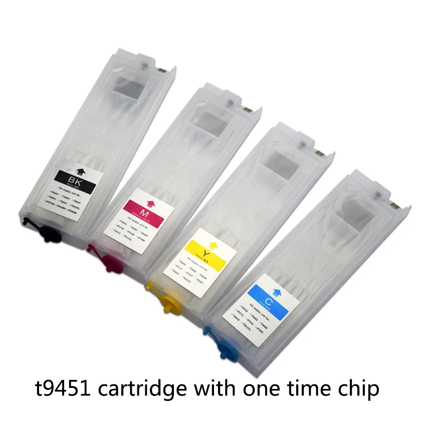 T945 one time chip Струйный Заправляемый чернильный картридж для Epson WorkForce Pro WF C5290 C5790 C5210 5210 C5710 принтер с чипом T9441 T9451 T9461 - Цвет: T945 one time chip
