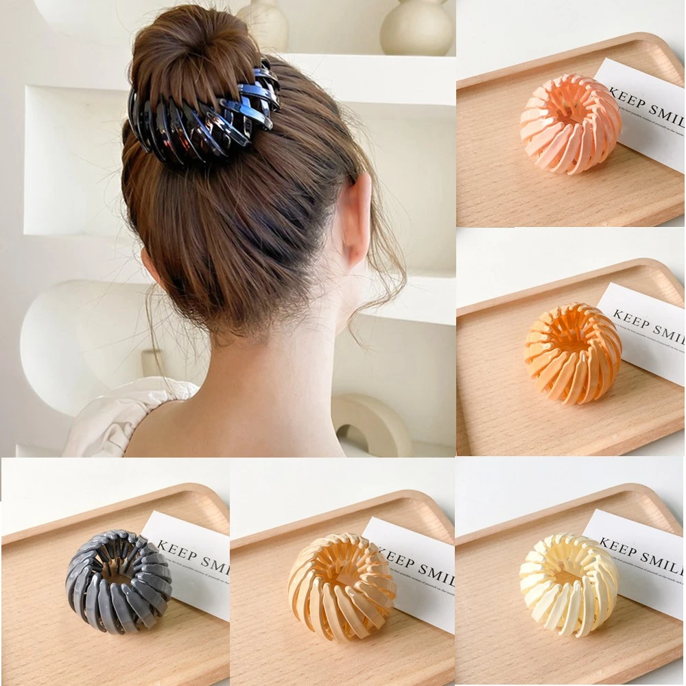 bride hair clip New Fashion Women Bun Hair Claw Horsetail Buckle Hair Clip Bird Nest Expanding Hair Accessories Female Ponytail Hair Accessories black hair clips