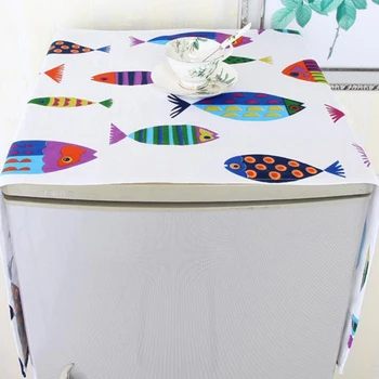 

Cartoon Printing Single Door Household Refrigerator Dust Cover Thick Easy To Clean Kitchen Refrigerator Cleaning Cover Towel