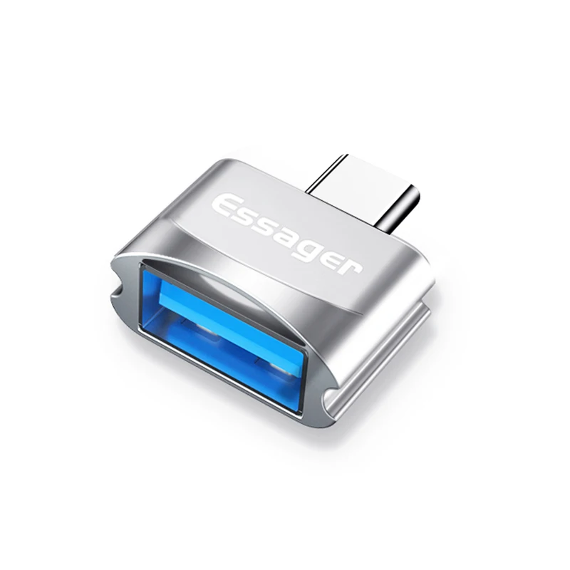 Essager usb type C OTG адаптер Универсальный USB-C разъем USB-C type-C к USB 3,0 OTG конвертер для Xiaomi 9 samsung S10 huawei - Цвет: Серебристый