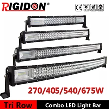 

RIGIDON 3-Row 22" 32" 42" 52" Curved LED Light Bar Offroad Led Bar Combo Beam Work Lights 12v 24v For 4x4 4WD SUV ATV Car Boat
