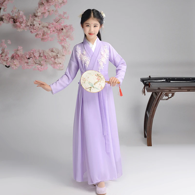 Китайский костюм для девочек; Hanfu; Детский костюм; костюм феи в китайском стиле; супер сказочное платье принцессы; элегантное античное платье