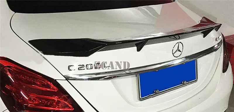 Настоящее карбоновое волокно хвост крышка багажника спойлер для Mercedes Benz W205 Sedan 4D 15-16