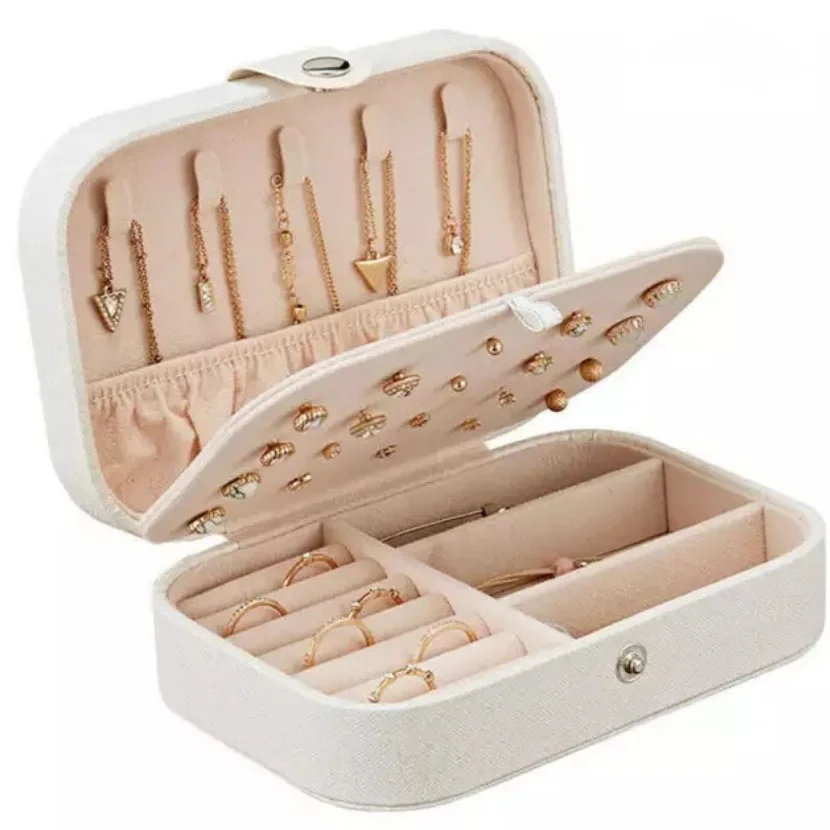 

Jewelry Box PU Leather Jewellery storage Earring Boxes Packaging for Home Travel Storage Display Case Organizer girl gift