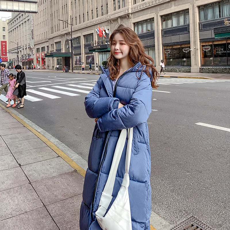 

Down Jacket Cotton-padded Clothes Women's 2019 New Style Korean-style Mid-length-over-the-Knee INS Hong Kong Style Cotton-padded